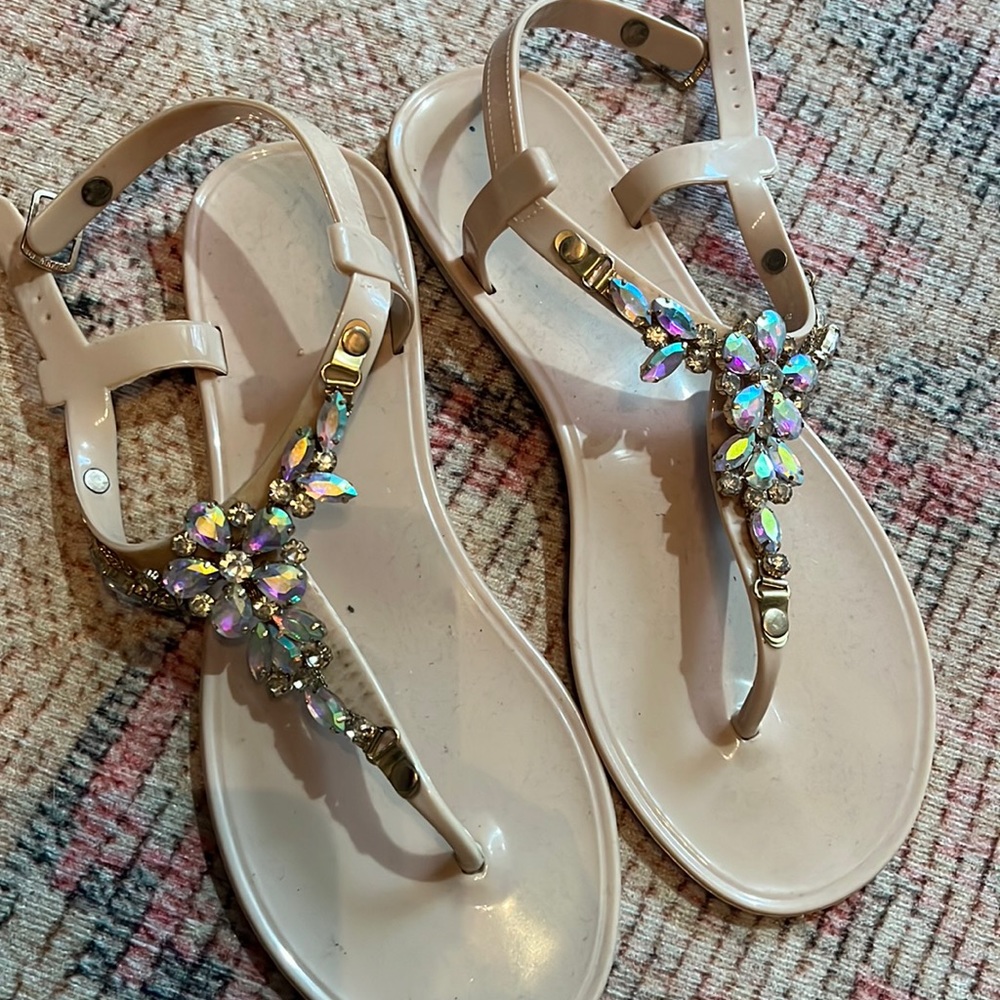 Cream sandal rhinestone